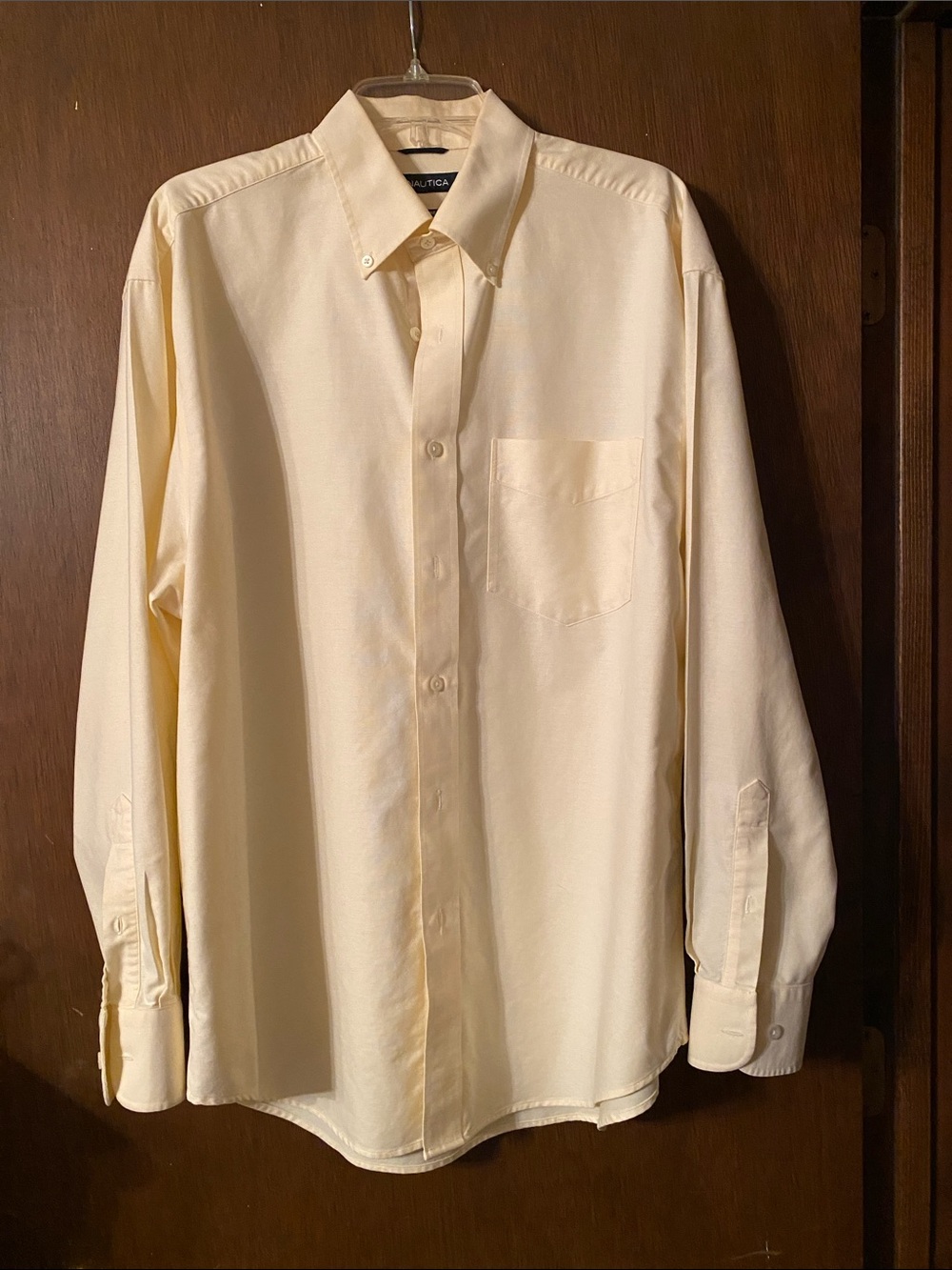 Nautica Men's Button-Down Shirt in Pale Yellow